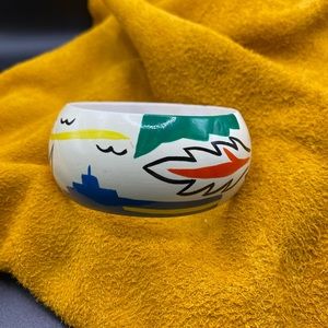 Vintage Painted Design Wood bangle